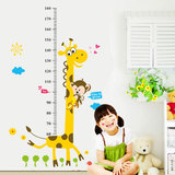 幼儿园装饰墙壁上贴纸儿童房卧室可移除卡通墙贴画长颈鹿量身高贴