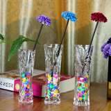 四方玻璃小花瓶创意圆形迷你花瓶酒店专用茶几摆设单支花一枝花瓶