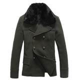 gxg2014冬装款男装大衣 时尚韩版墨绿色短款修身呢子大衣厚实外套