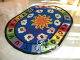 可订制儿童卡通数字字母大地毯幼儿园必备圆形儿童房彩色水冼地垫