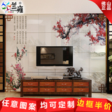 兰雍 电视背景墙瓷砖 古典背景墙砖 客厅中式 艺术壁画精雕 红梅
