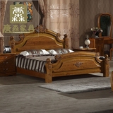 唐森家具 实木床1.8欧式床法式雕花床婚床榆木大床全实木床特价