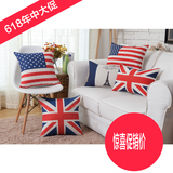 棉麻印花 英国美国国旗抱枕 汽车靠枕 沙发靠垫 腰枕 腰垫