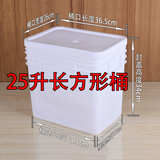 25升方桶方形桶塑料桶食品级塑料桶方形桶钓鱼桶带盖长方形桶白色