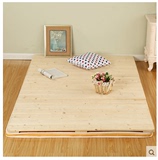 松木硬板床折叠实木排骨架单人1.5双人1.8米加宽榻榻米床架1.2米