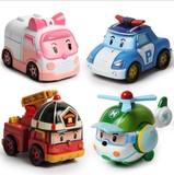 韩国robocar poli变形金刚战队警车机器人珀利合金玩具车模型套装