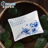 jd简单 中式古典青花酒店陶瓷 创意香皂盒皂盒肥皂盒皂碟肥皂架