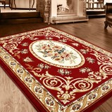 欧式田园现代客厅茶几地毯卧室满铺床边毯手工剪花红色加厚地毯垫