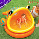 外贸原单INTEX 57109 大嘴鱼连盖婴儿水池 婴儿游泳池 儿童澡盆