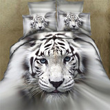 金奥3D黑白全棉四件套 纯棉斜纹床上用品 风景动物 豹纹个性特价