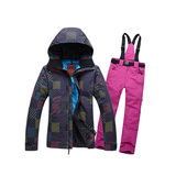 户外滑雪服女套装韩国 单双板防风防水加厚保暖大码滑雪衣裤登山