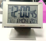 正品全新原包精工SEIKO电波钟 精准闹钟台钟座钟 夜光温度日期