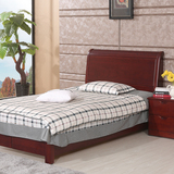 六郎 实木床1.2米现代中式单人床水曲柳高箱储物床1米2小床红色