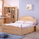 公主儿童床 女孩床实木松木家具组合套房1.2米韩式欧式床 小孩床