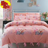 紫罗兰家纺四件套件全棉床上用品1.8m韩版公主风床单被套纯棉床品