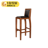 现代吧台椅实木酒吧椅家用简约新款创意高脚凳时尚咖啡厅吧台凳