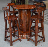 厂家直销 实木酒吧桌椅 高脚铁艺休闲户外桌椅套件 咖啡桌椅 吧椅
