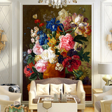 希之璧 大型壁画 客厅 玄关 沙发背景墙纸 3d壁纸 油画 欧式花卉