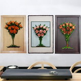 现代装饰画实木框手工镶嵌干花植物墙壁画客厅挂画实物立体艺术画