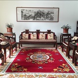 新西兰进口羊毛地毯客厅卧室会议室中式传统田园红色婚庆地毯定制