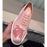 2015秋P英伦家复古粉色花朵厚底松糕鞋平底系带松糕单鞋女坡跟潮