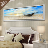 沙滩风景壁画 单幅长条挂画 客厅墙画 现代卧室装饰画床头背景画