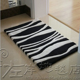 黑白条纹宜家地毯地垫客厅茶几地毯卧室床边玄关手工地毯门垫M-HT