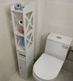 浴室边柜 卫生间储物柜窄柜 卫浴马桶置物柜木 角柜侧柜落地防水