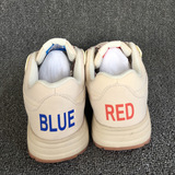 韩国百搭复古米白跑鞋BLUE RED情侣鸳鸯男女原宿运动鞋鞋网布鞋