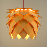 上品云简约现代灯具北欧宜家木质个性松果吊灯餐厅灯客厅艺术灯饰