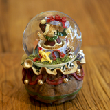 包邮圣诞小熊水晶球音乐盒发条旋转树脂八音盒创意情人节生日礼物