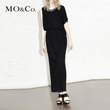MO&Co.长裙夏季欧美单袖礼服连衣裙显瘦修身黑色MA152SKT121moco