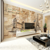 无缝墙布 手绘城市建筑 现代欧式 客厅电视沙发背景 壁纸墙纸壁画