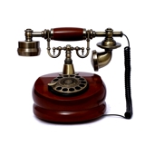 转盘电话机仿古复古拨号电话中式古董家用座机特价老式民国实木旋