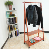 宜家现代韩式创意楠竹实木质挂衣架卧室多功能落地简易移动衣帽架