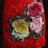 新款新娘敬酒服时尚改良旗袍短款红色复古修身蕾丝中式旗袍女冬季