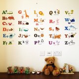 【现货】英国W宝宝房环保墙贴早教贴纸可重复黏贴卡通动物和字母