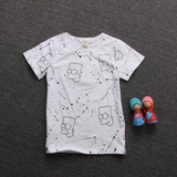 2015男童新款卡通短袖T恤宝宝童装潮款上衣中童莫代尔棉衣服