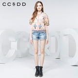 CCDD2016夏装新款专柜正品女 数字印花轻薄短装 防晒短外套