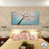手绘客厅卧室壁画 玄关装饰画抽象挂画手绘立体油画发财树新款纯