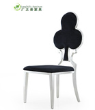 特价 简约时尚金属欧式后现代不锈钢餐椅 创意扑克牌椅子美式绒布