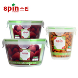 保鲜盒汤碗三件套 韩国进口spin零食盒微波炉保鲜盒保鲜收纳盒