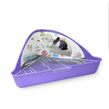 兔兔 豚鼠 龙猫 专用大三角厕所-粉色︱蓝色 宠物兔用品
