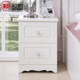 和购家具韩式田园床头柜简约白色储物柜法式简易实木欧式床边柜07