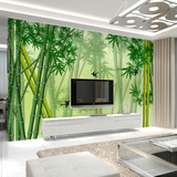 壁纸壁画电视背景墙画3D立体现代简约客厅卧室墙布翠竹定制壁画