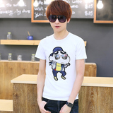 青少年男韩版修身圆领短袖T恤中小学生男款蜡笔小新圆领短袖T恤