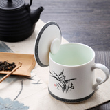 创意陶瓷水杯马克杯带盖个性杯子创意礼品功夫茶具茶杯定制LOGO