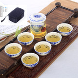 旅行茶具套装整套玻璃花茶壶过滤 陶瓷茶壶6人茶杯便携快客杯套组