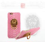 狮子头iPhone6Plus手机壳 苹果6/5S朋克蛇纹保护套潮指环男女情侣