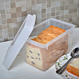 日本进口厨房保鲜盒 面包箱收纳盒 塑料面粉桶保鲜盒  带盖土司盒